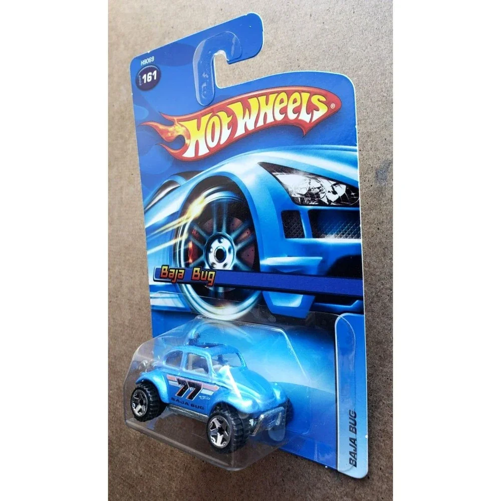 2005 Hot Wheels BAJA BUG Metallic Light Blue Mainline #161 1:64 OFF ROAD 5 Spoke
